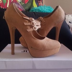 Nude platform heels